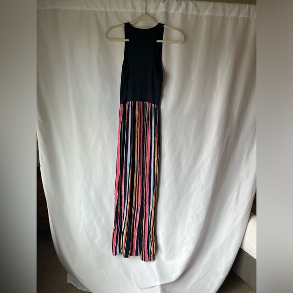 Loft Navy and multicolored stripe midi-length dress - NWOT - Picture 5 of 9